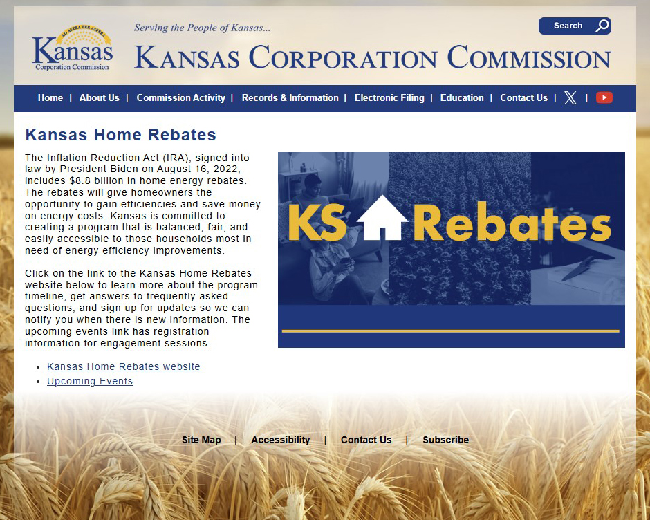 Kansas Home Rebates Screenshot